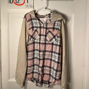 Girl’s Justice Size 12 Hoodie Button Up Shirt